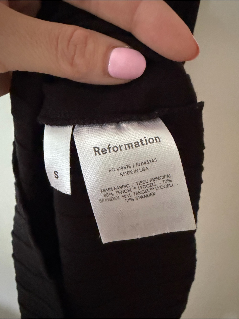 Reformation Black Mel Ribbed Knit Bodycon Mini Dress - Picture 7 of 9